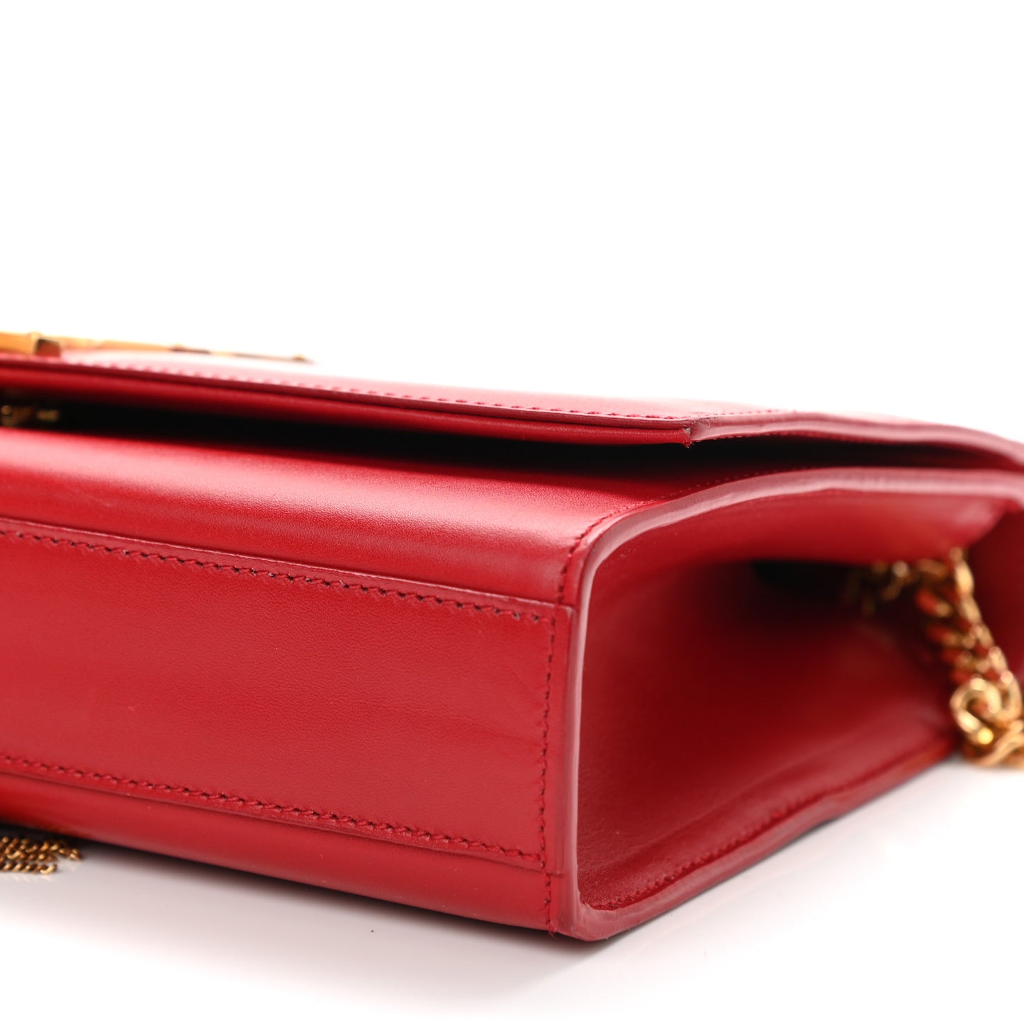 Smooth Calfskin Medium Classic Monogram Kate Tassel Satchel Lipstick Red