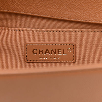 Chanel Caviar Quilted Medium Boy Flap Light Brown 6 of 9