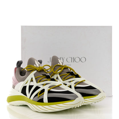 Jimmy Choo Neoprene Women's Cosmos Low Top Sneakers 43 Grey Lime 8 of 8