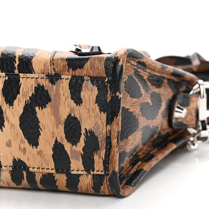 Balenciaga Smooth Calfskin Leopard Print Classic Silver Hardware Mini City Beige 10 of 10