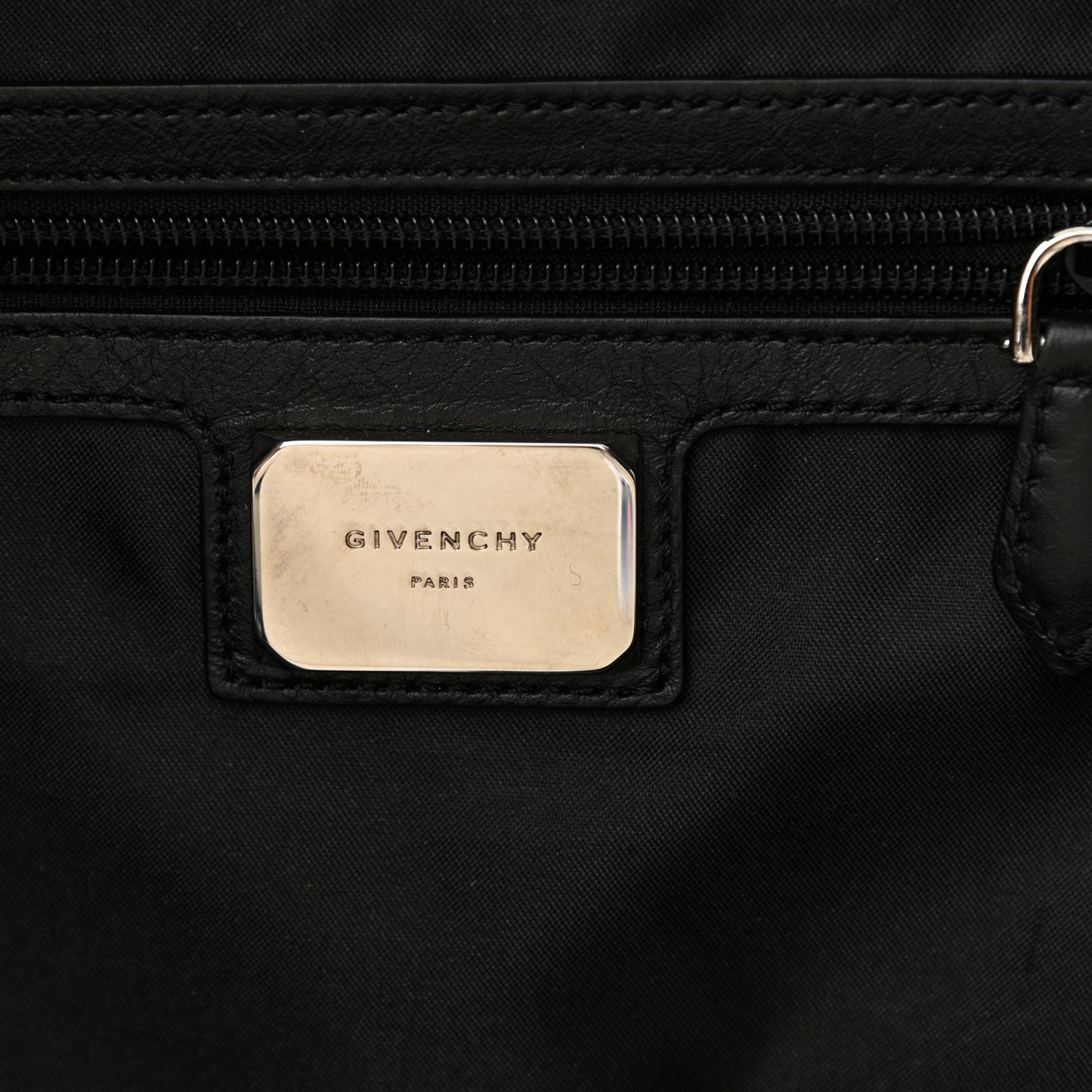 Nylon Calfskin Baby's Breath Print Backpack Black