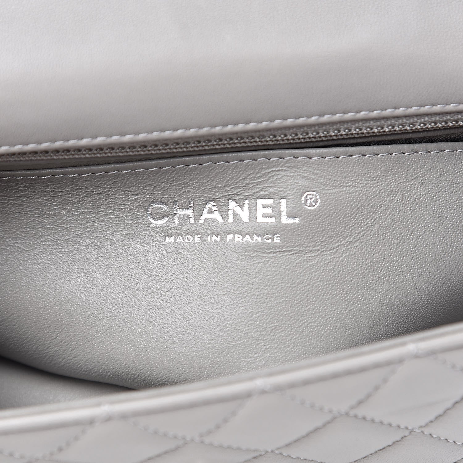 Chanel Lambskin Quilted Mini Rectangular Flap Grey 6 of 10
