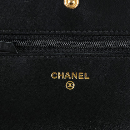 Chanel Lambskin Quilted Boy Wallet On Chain WOC Black 6 of 8