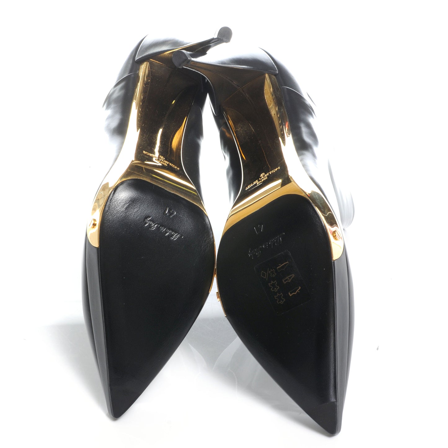 Leather Gold Plate Ankle Boots 41 Dark Grey