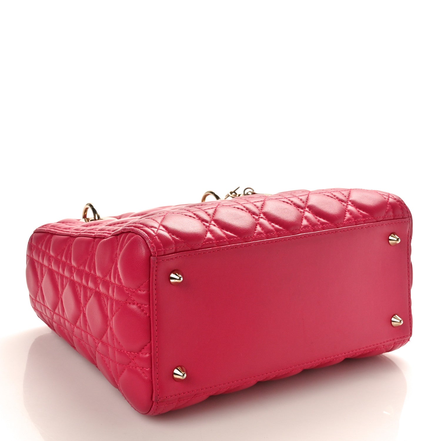 Christian Dior Lambskin Cannage Medium Lady Dior Fuchsia 4 of 13