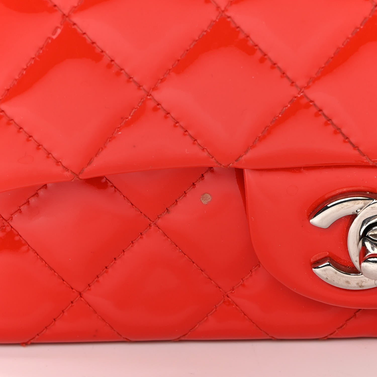 Chanel Patent Calfskin Quilted Mini Rectangular Flap Red 11 of 14