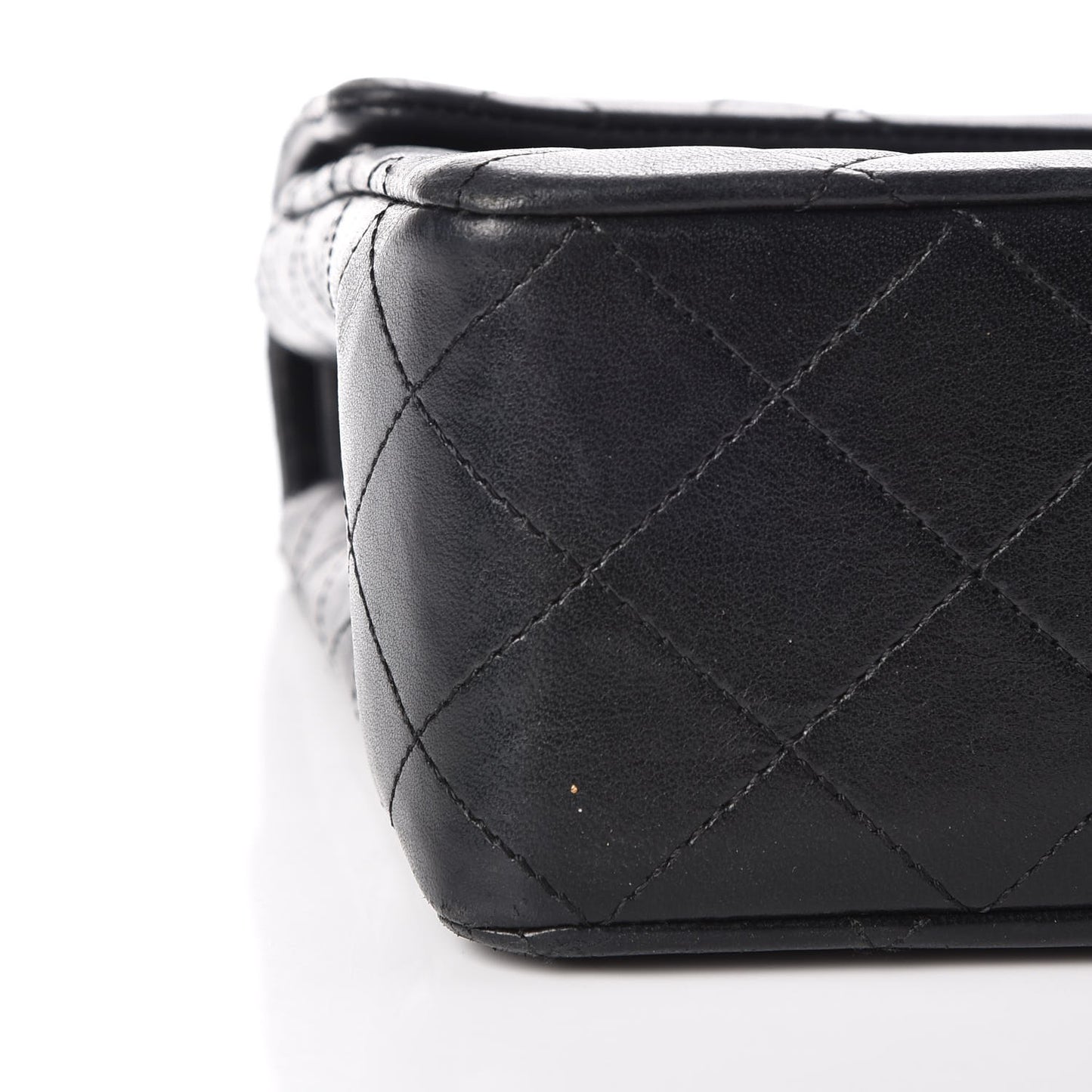 Lambskin Quilted Medium Double Flap Black