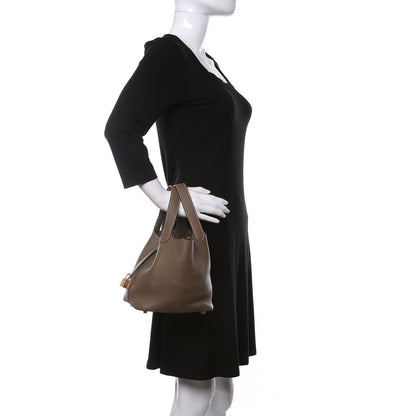 Hermes Taurillon Clemence Picotin Lock 18 PM Etoupe 2 of 11