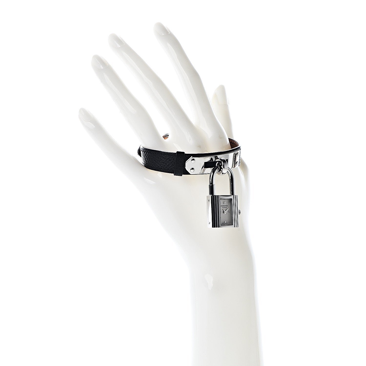 Hermes Stainless Steel Courchevel 20mm Kelly Cadena Quartz Watch Noir 2 of 9