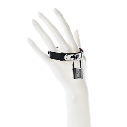 Hermes Stainless Steel Courchevel 20mm Kelly Cadena Quartz Watch Noir 2 of 9
