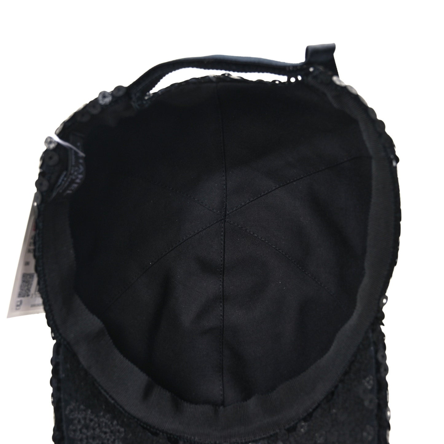 Sequin Embellished CC Baseball Cap Hat Black