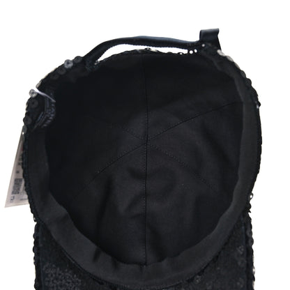 Chanel Sequin Embellished CC Baseball Cap Hat Black 7 of 8