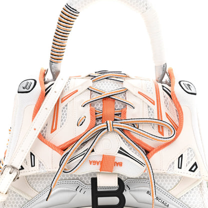 Balenciaga Faux Calfskin Fabric Glow In The Dark Small Sneakerhead Top Handle Bag White Orange 8 of 11