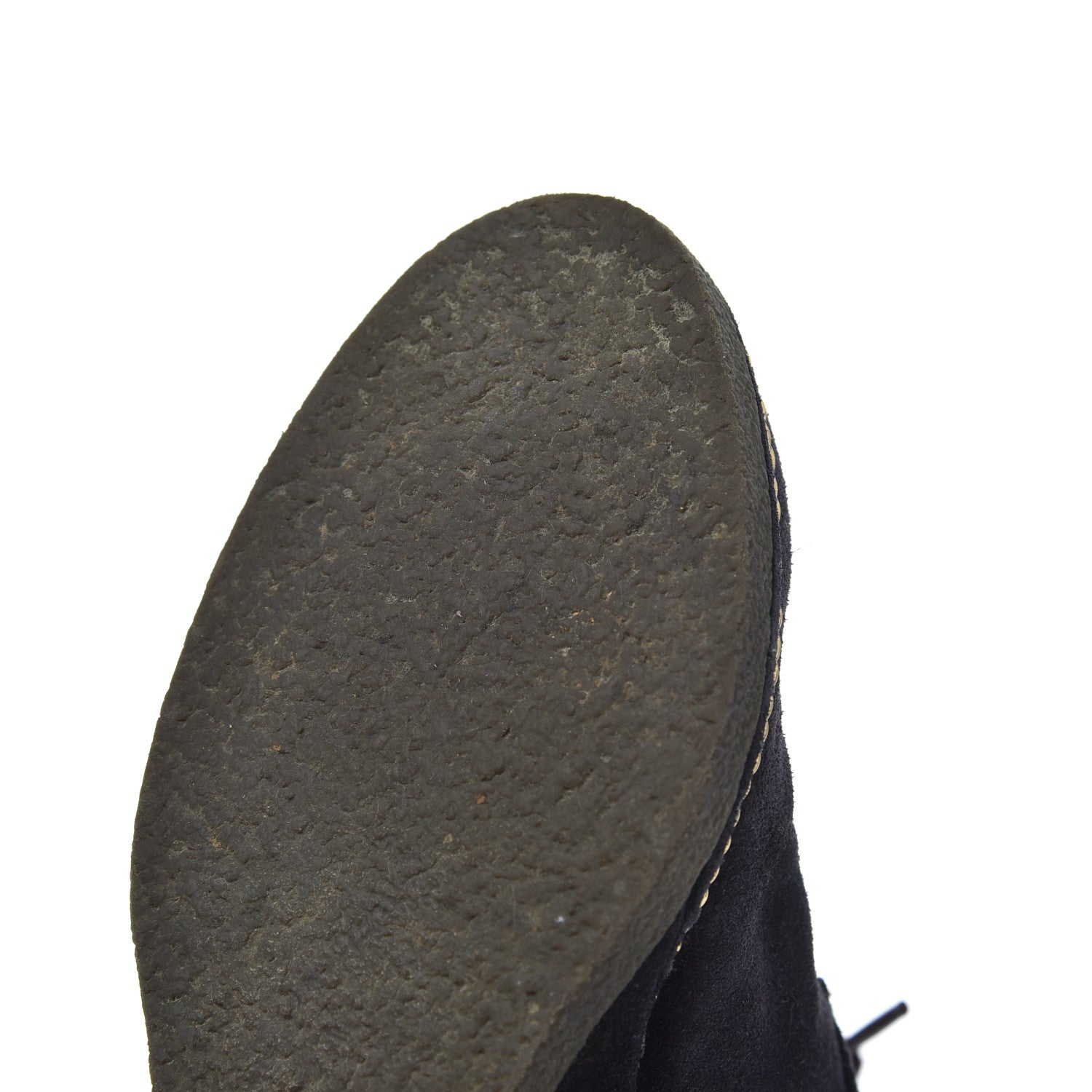 Chanel Suede Lace Up Wedge Booties 35 Dark Blue 14 of 18