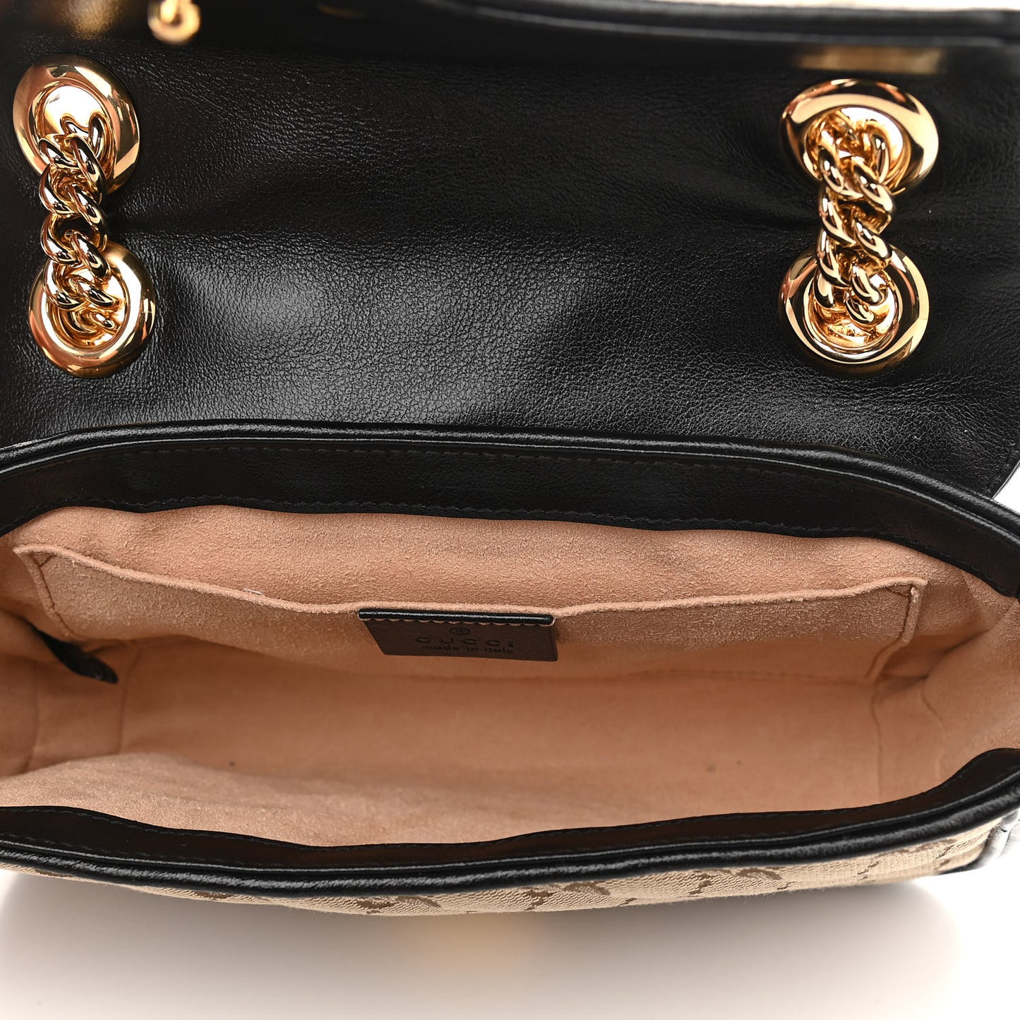 Monogram Matelasse Diagonal Mini GG Marmont Shoulder Bag Beige Black