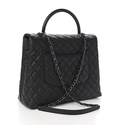 Chanel Caviar Lizard Quilted Large Coco Handle Flap Black 2 of 11