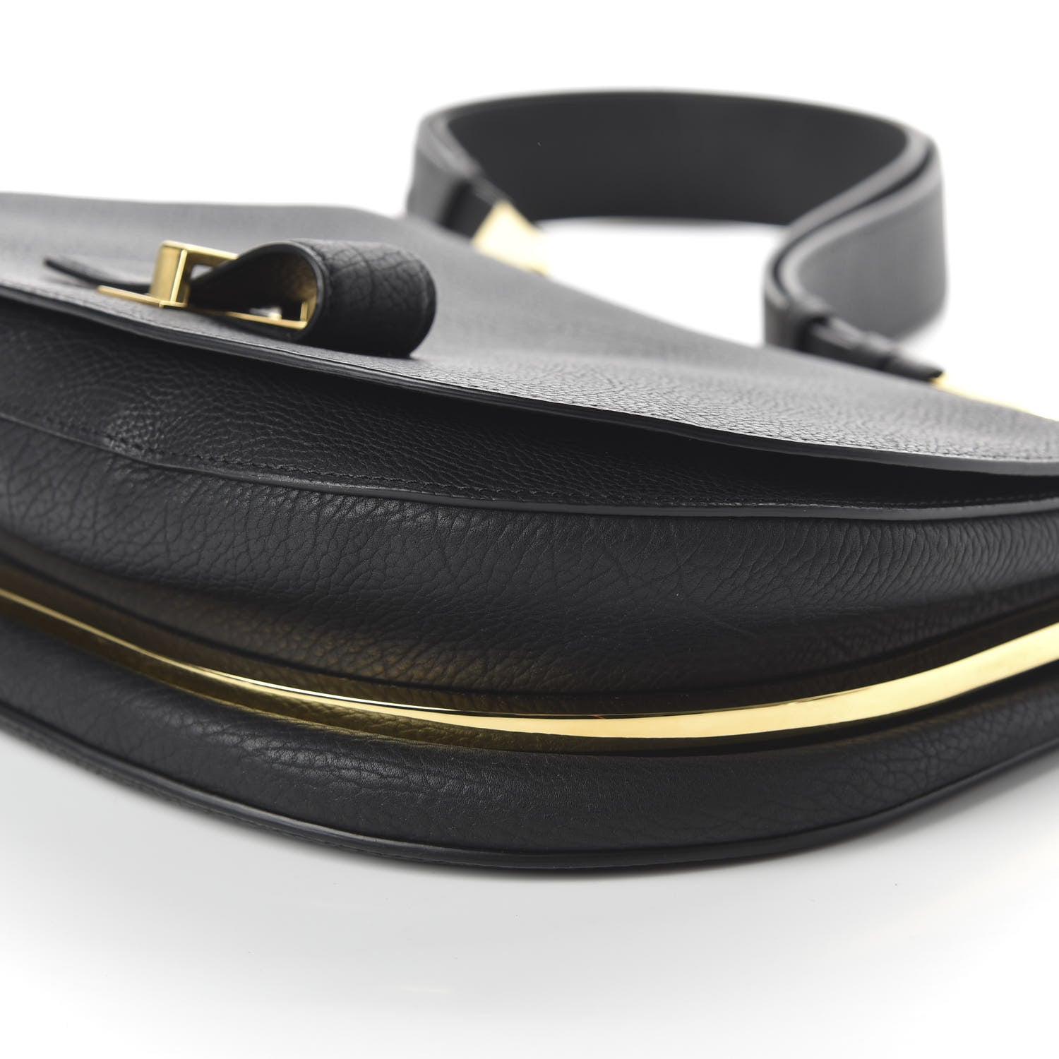 Delvaux Crispy Calfskin Le Mutin MM Saddle Bag Black 7 of 11
