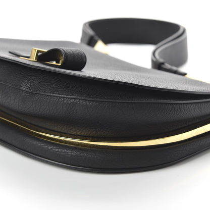 Delvaux Crispy Calfskin Le Mutin MM Saddle Bag Black 7 of 11