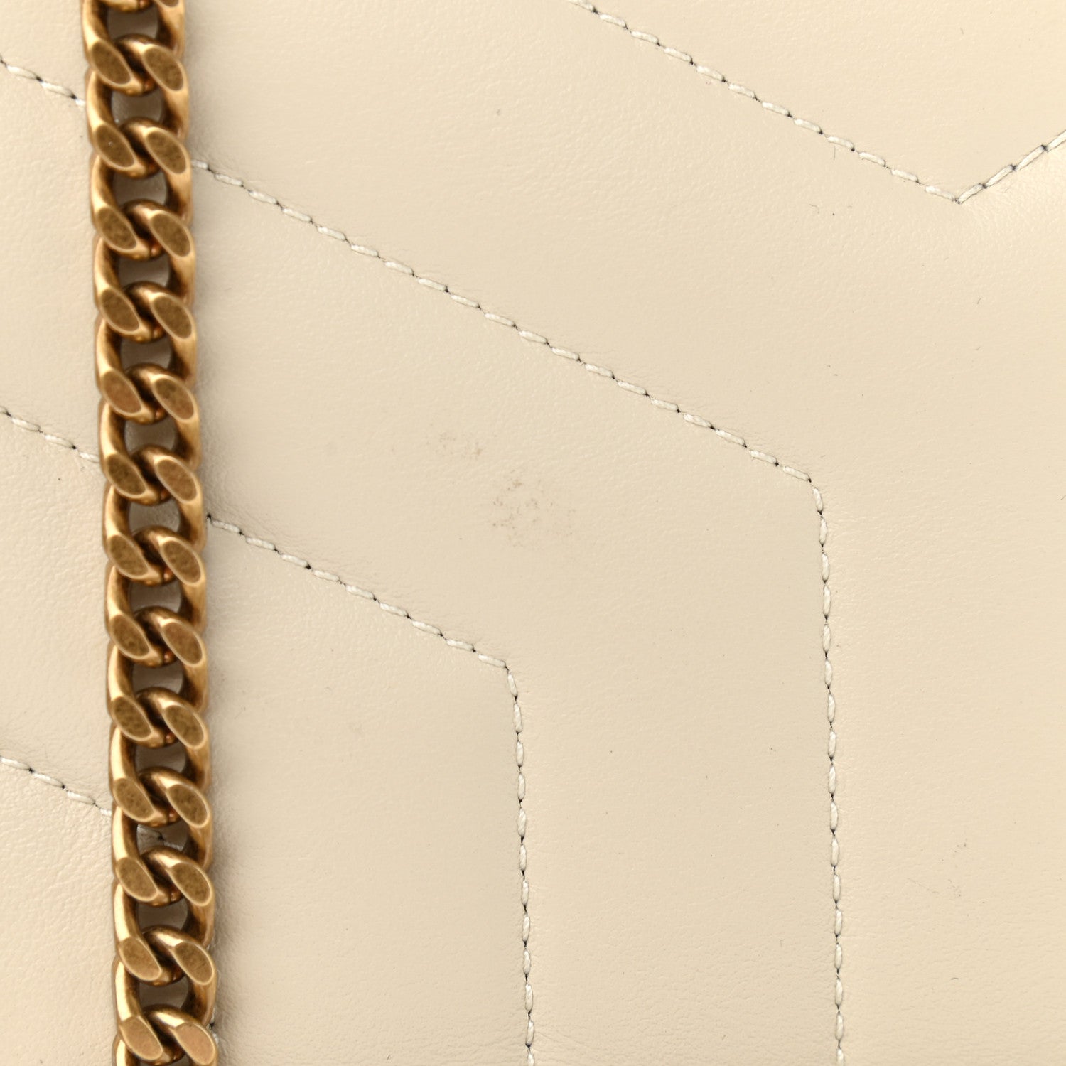 Saint Laurent Calfskin Y Quilted Monogram Small Loulou Chain Satchel Crema Soft 9 of 11