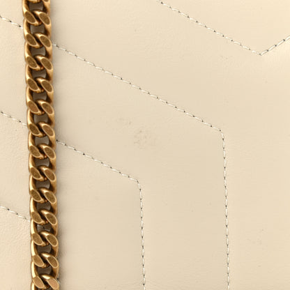 Saint Laurent Calfskin Y Quilted Monogram Small Loulou Chain Satchel Crema Soft 9 of 11