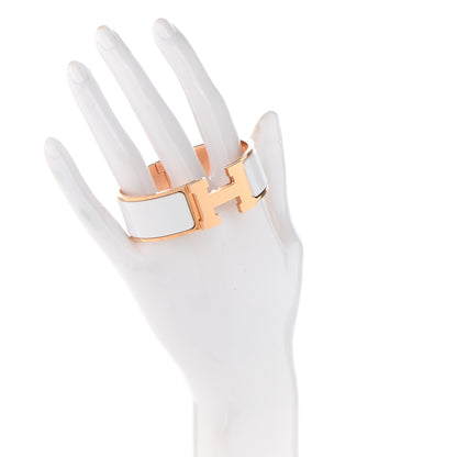 Hermes Enamel Wide Clic Clac H Bracelet PM White 2 of 4