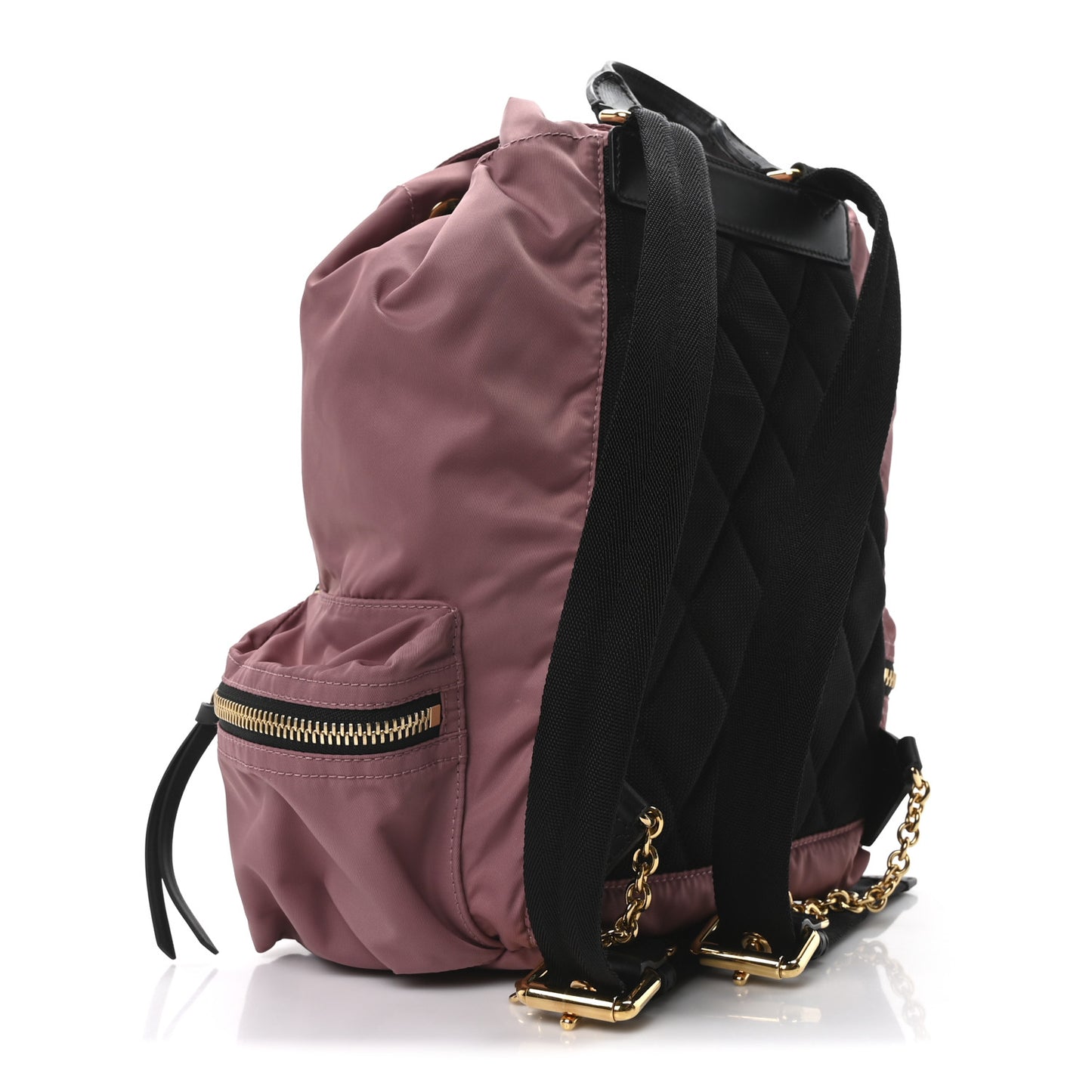 Nylon Medium Rucksack Backpack Mauve Pink