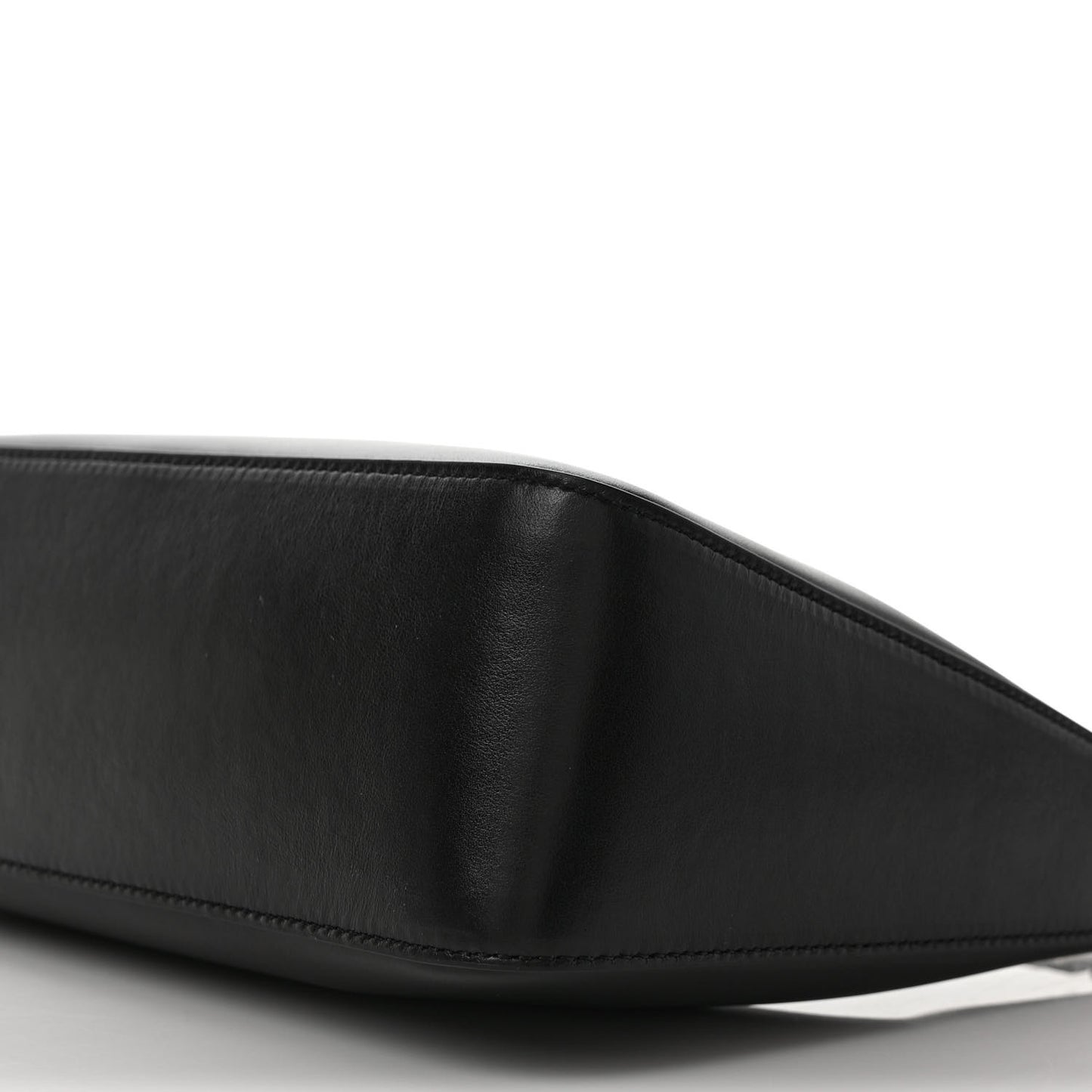 Smooth Calfskin Small Moon Cut Out Shoulder Bag Black