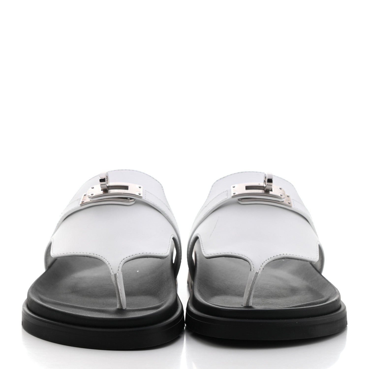 Hermes Calfskin Womens Empire Sandals 35 White 2 of 11