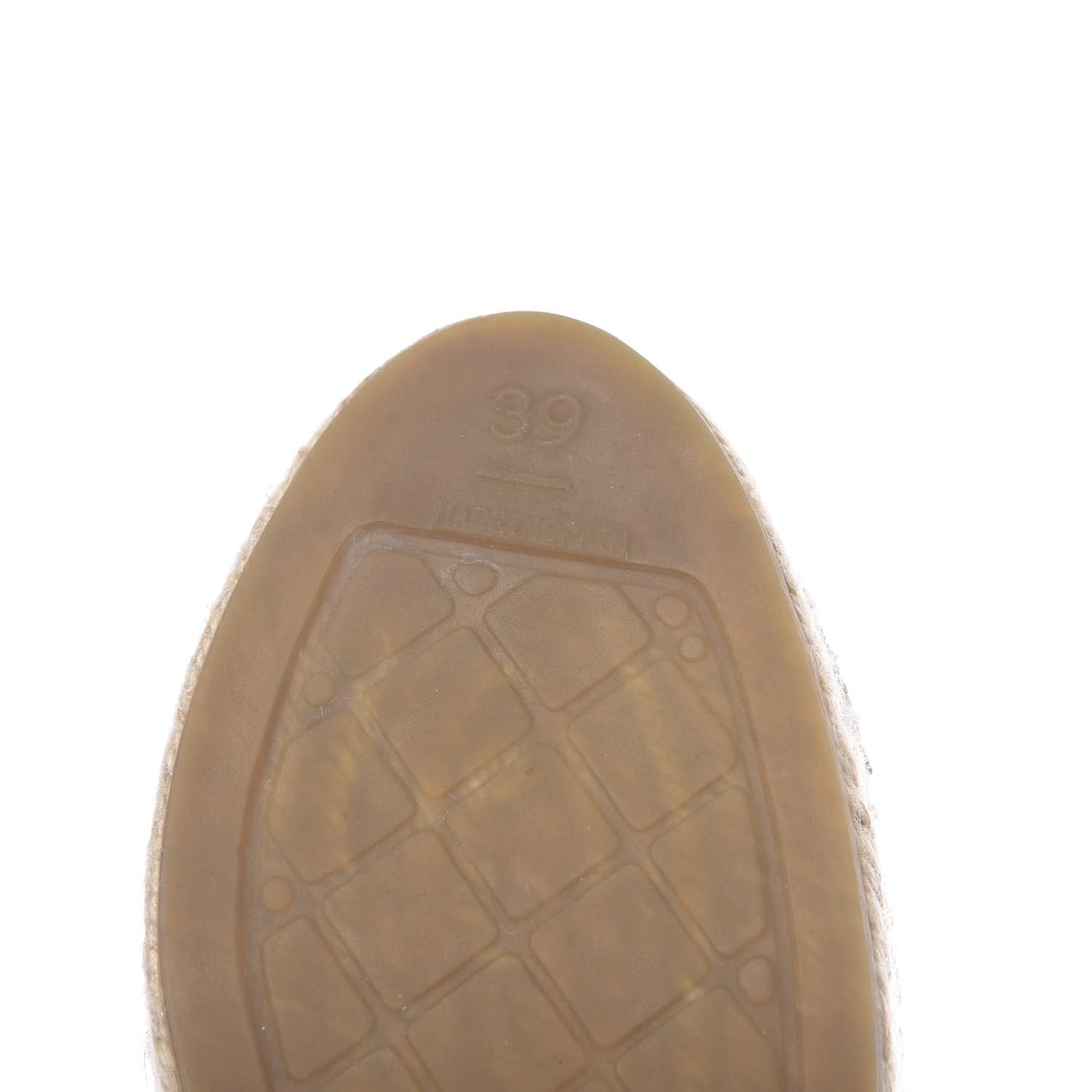 Lambskin Grosgrain Quilted CC Chain Espadrilles 39 Beige Black