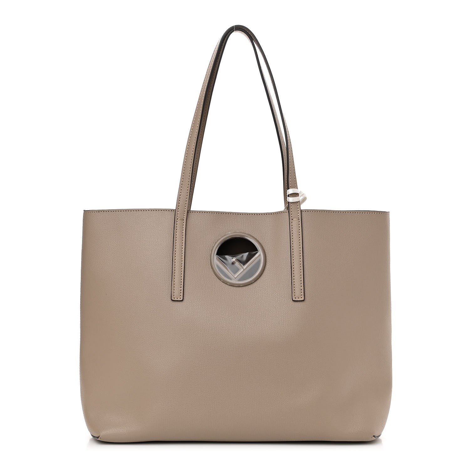 Fendi Vitello Vienna Enamel F is Fendi Shopping Tote Tortora Taupe 3 of 11