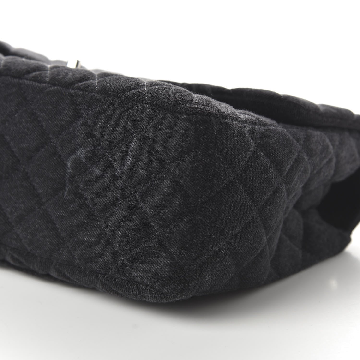 Chanel Denim Quilted CC Print Jumbo Single Flap Black 7 of 11