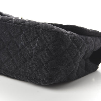 Chanel Denim Quilted CC Print Jumbo Single Flap Black 7 of 11