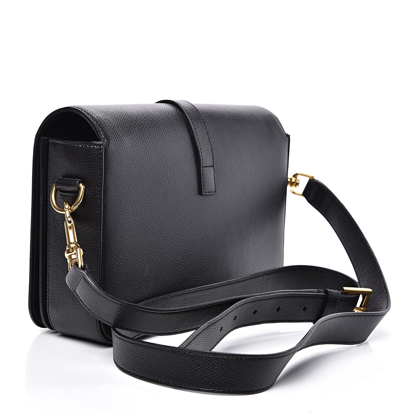 Textured Calfskin Medium Classic Monogram Universite Bag Black