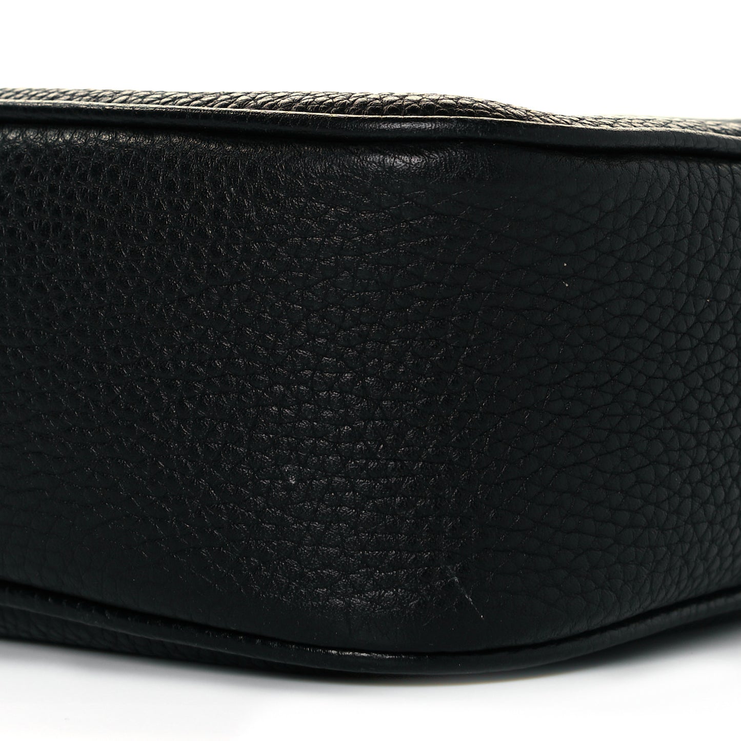 Pebbled Calfskin Small Soho Disco Bag Black