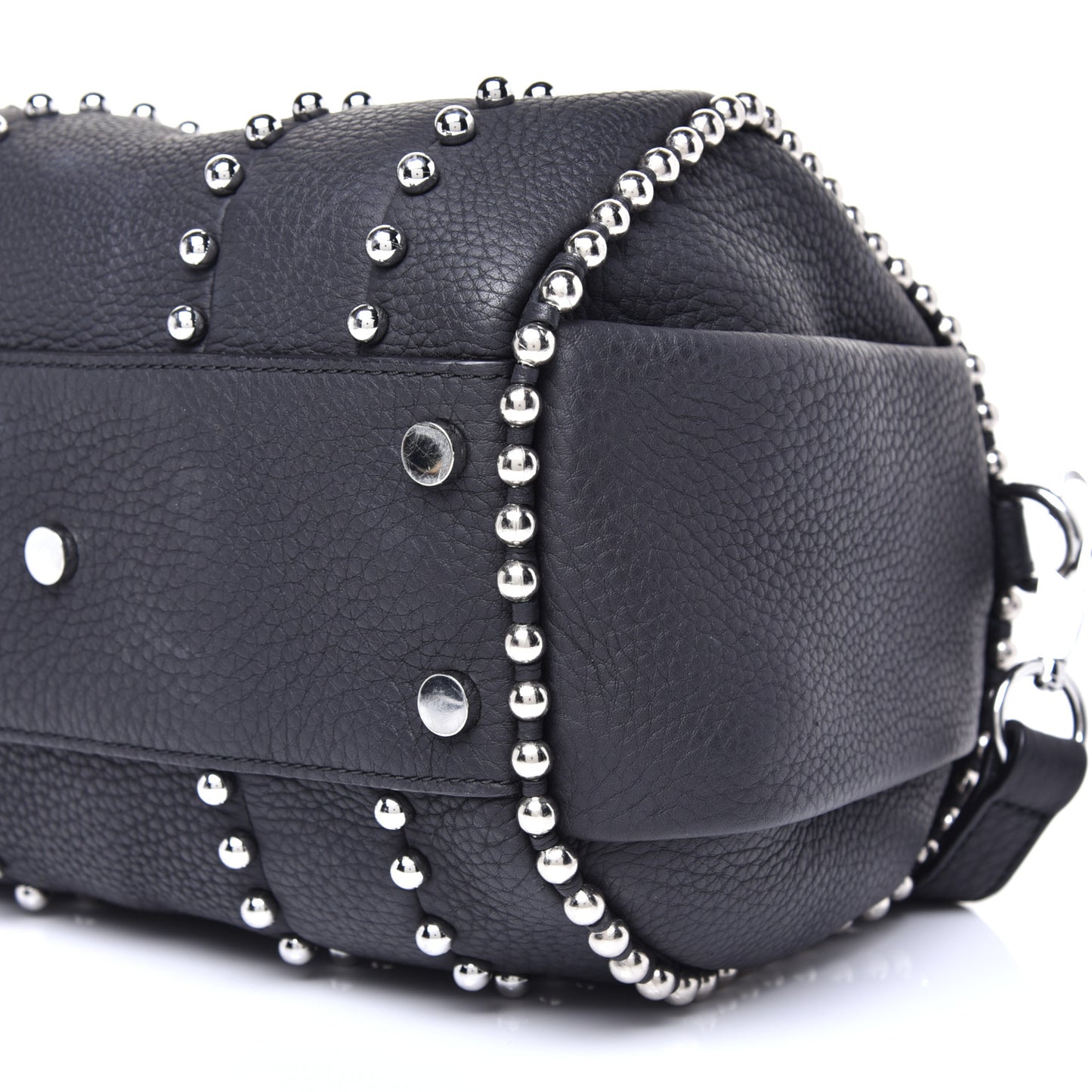 Calfskin Studded Rockie Matte Black Rhodium Hardware
