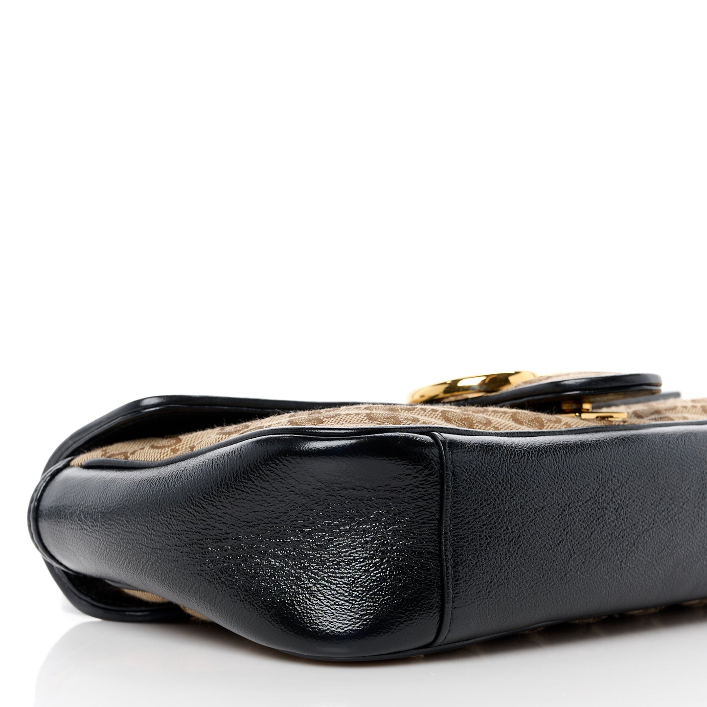 Monogram Matelasse Diagonal Small GG Marmont Shoulder Bag Beige Black
