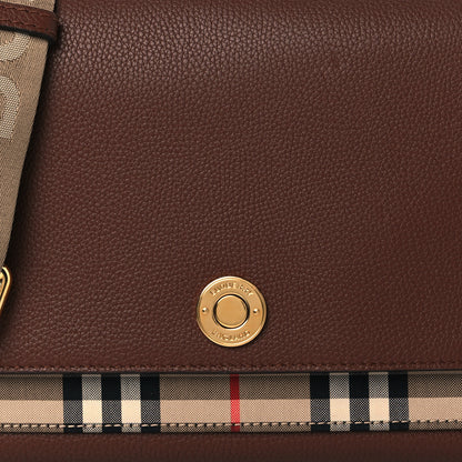 Burberry Grainy Calfskin Vintage Check Note Crossbody Bag Malt Brown 8 of 11