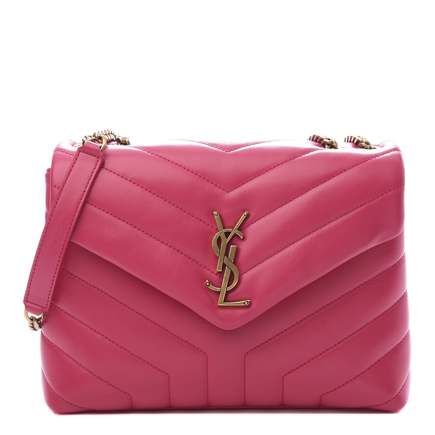 Saint Laurent Calfskin Y Quilted Monogram Small Loulou Chain Satchel Fresh Fuchsia 1 of 11