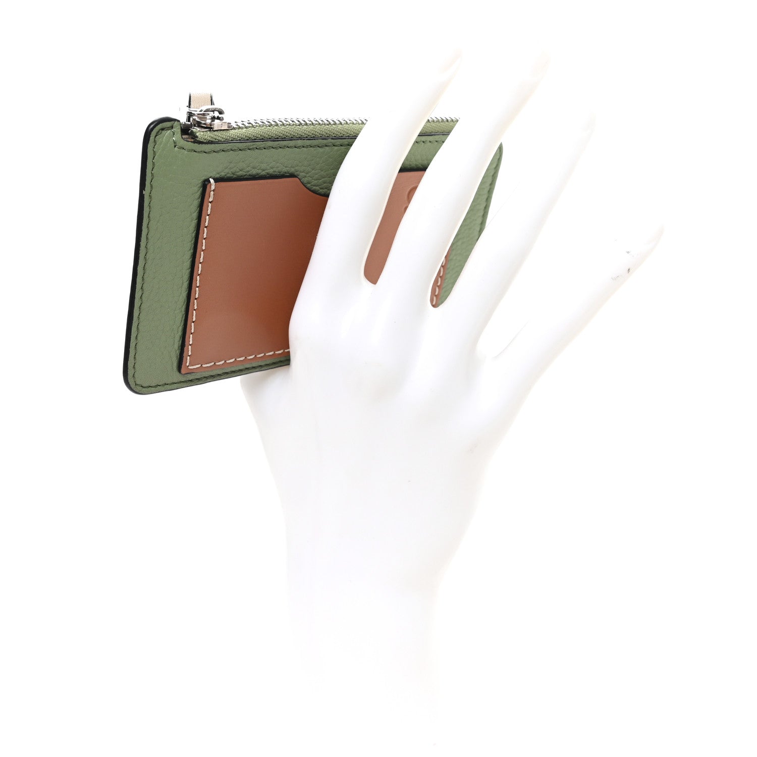 Loewe Soft Grained Calfskin Coin Card Holder Rosemary Tan 2 of 7