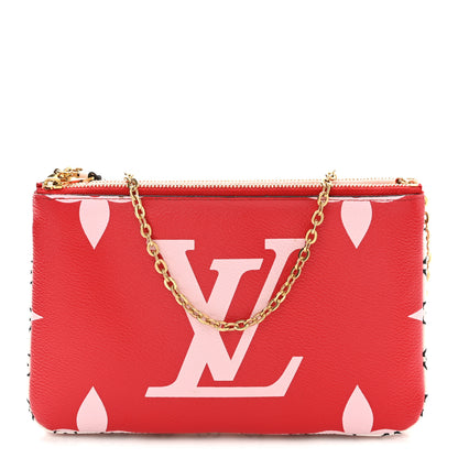 Louis Vuitton Monogram Giant Double Zip Pochette Rouge 1 of 10