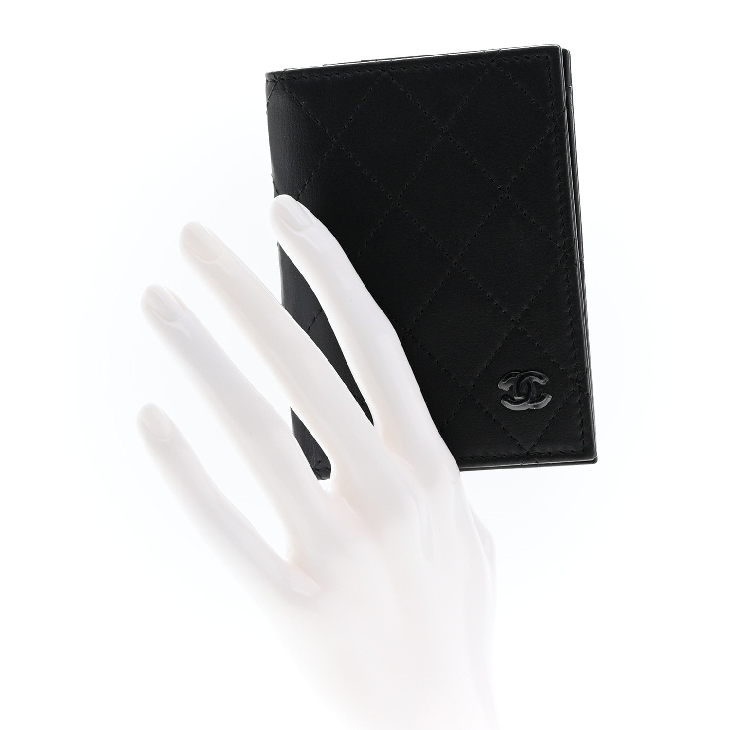 Chanel Calfskin Quilted Card Holder Wallet So Black 2 of 11