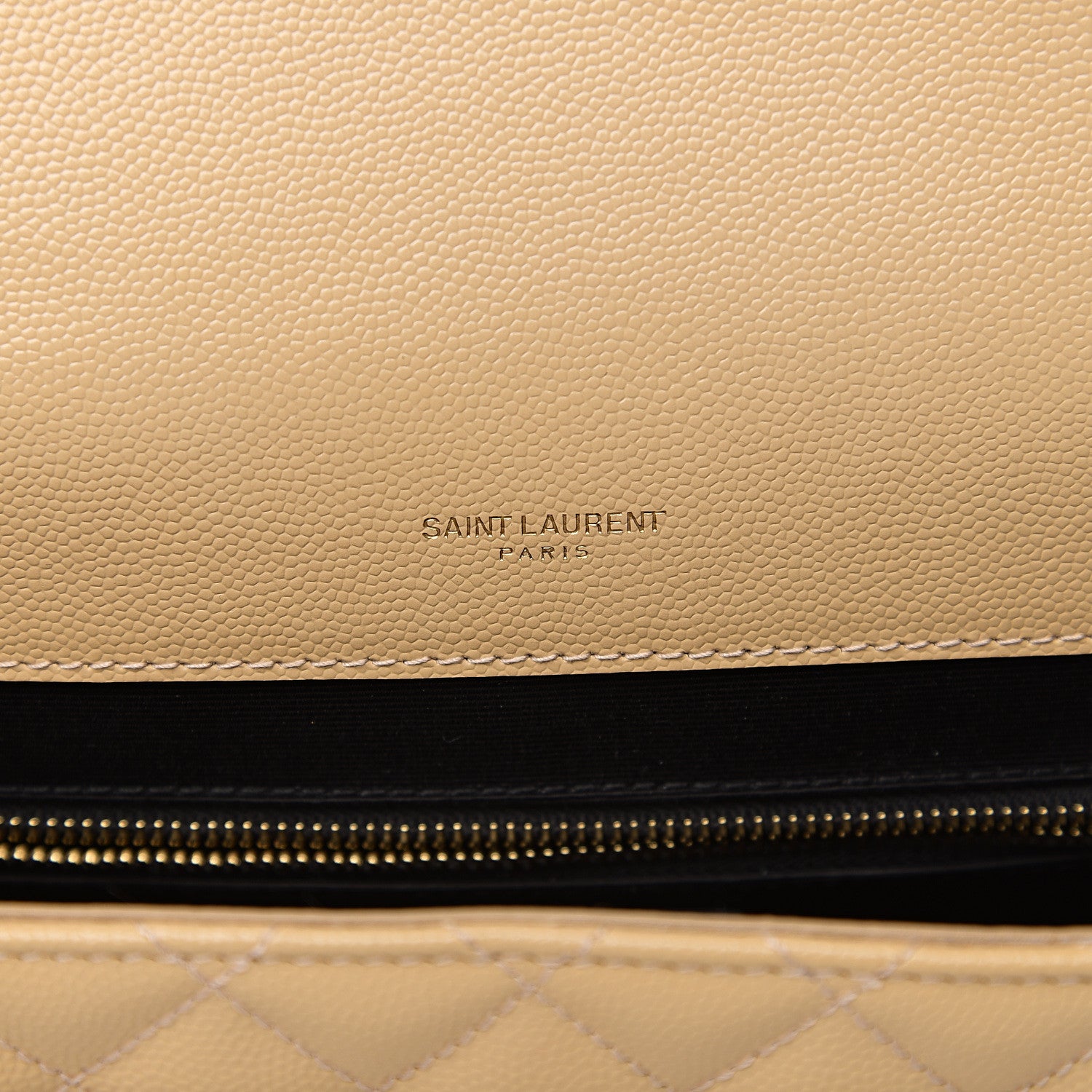 Saint Laurent Grain De Poudre Mixed Matelasse Large Triquilt Monogram Satchel Nude Powder 5 of 9