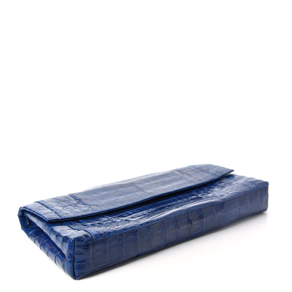 Nancy Gonzalez Crocodile Foldover Clutch Blue 4 of 8