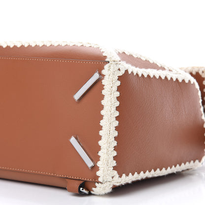 Loewe Calfskin Crochet Trim Medium Puzzle Bag Tan 7 of 9