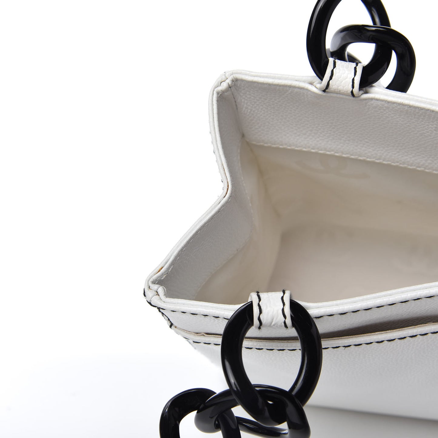 Caviar Bekko Chain Tote White