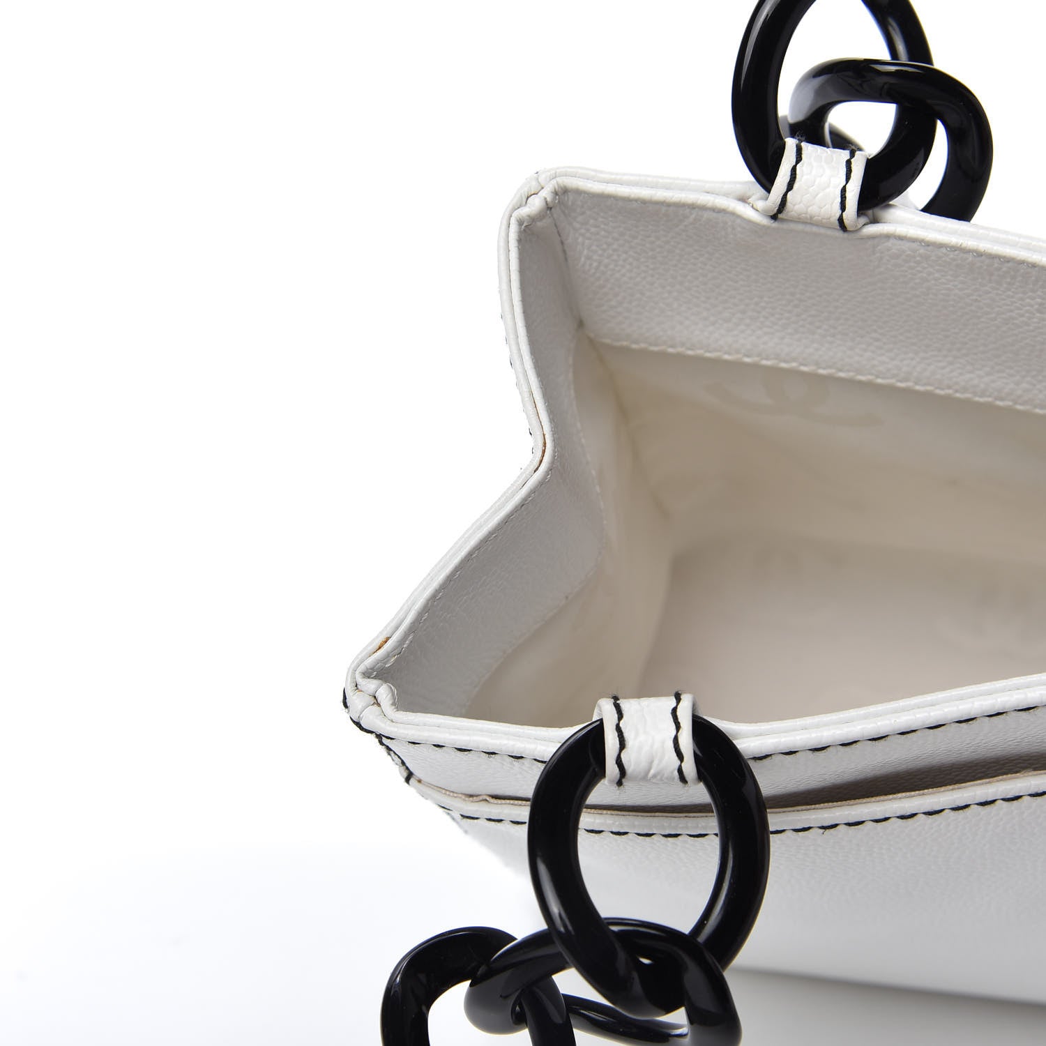 Chanel Caviar Bekko Chain Tote White 12 of 14