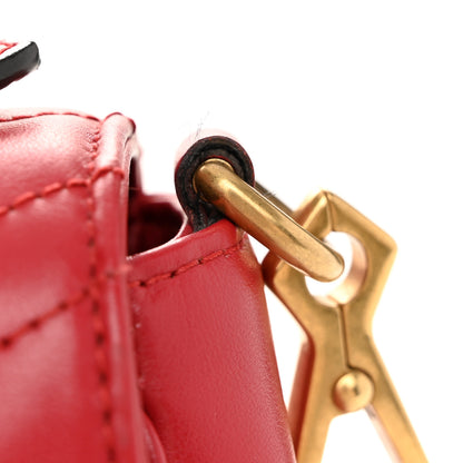 Gucci Calfskin Matelasse Small GG Marmont Top Handle Shoulder Bag Hibiscus Red 10 of 11