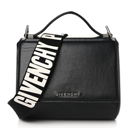 Givenchy Calfskin Mini Pandora Box Logo Strap Crossbody Bag Black 1 of 9