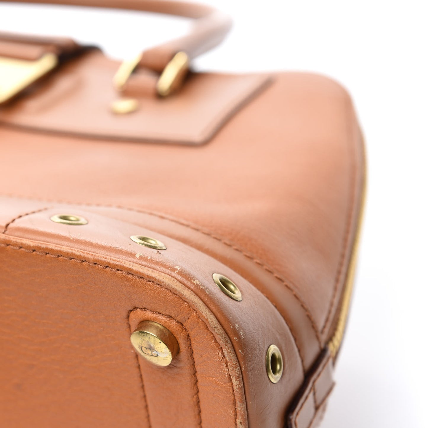 Grained Calfskin Street Chic Top Handle Bag Brown
