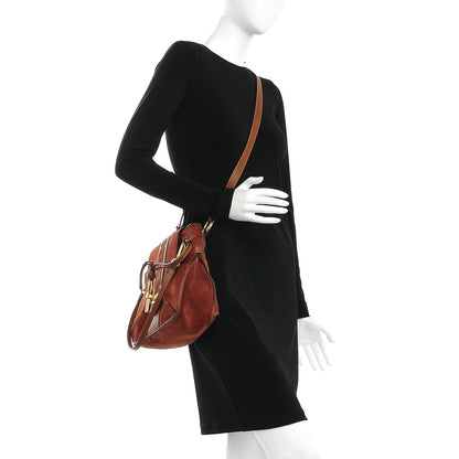 Chloe Suede Studded Small Lexa Shoulder Bag Saffron Red 2 of 14